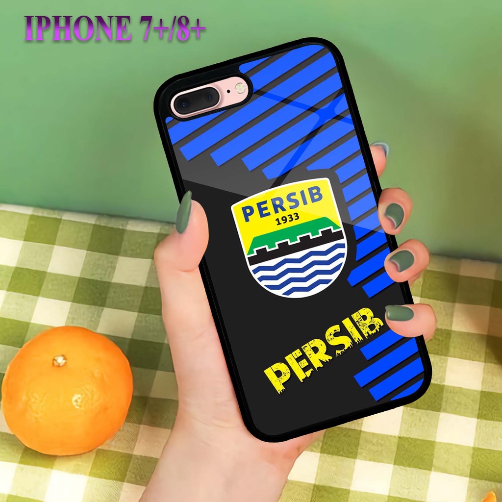 Case Kilau Iphone | 7 Plus | 8 Plus | Casing Hp Glossy | Motif Persib