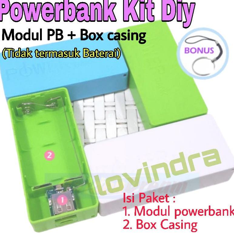 Power Bank KIT DIY 2 slot baterai Powerbank  2x18650 Battery ◦ BLK.18Oc22c