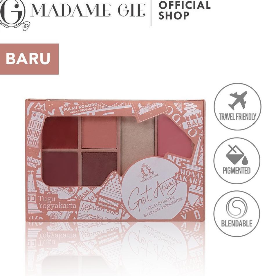Terbaru JL7WN Madame Gie Get away Make Up Kit - MakeUp Face Pallete - palet wajah lengkap madame gie