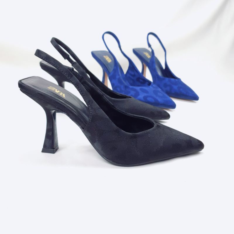 ZR Suede Slingback High Heels 351