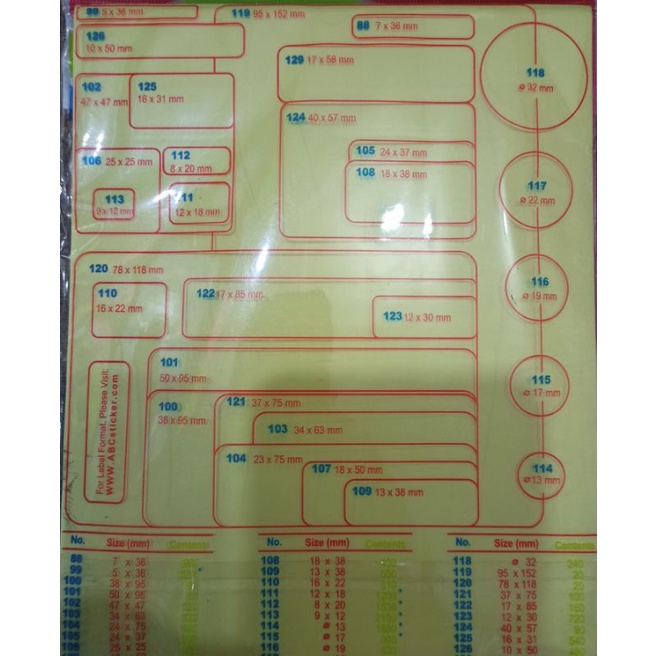 Stiker Label 103 Motif