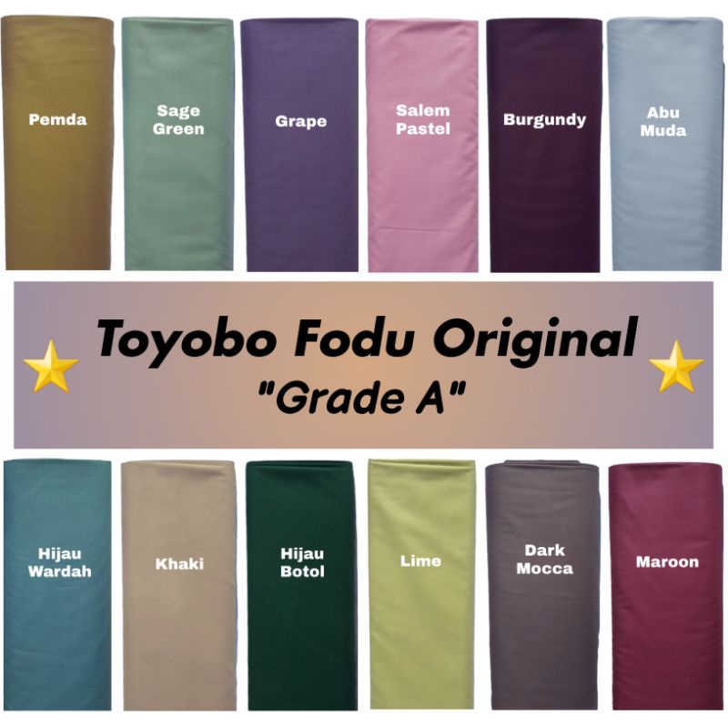 [ORIGINAL] Kain toyobo fodu premium bahan toyobo fodu grade A