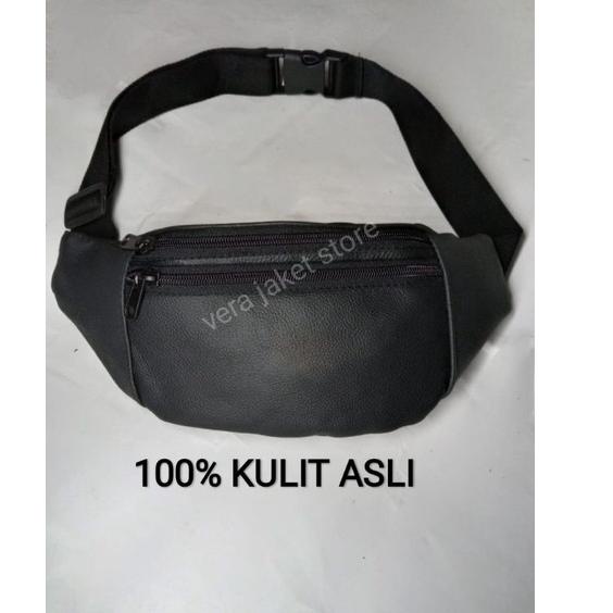 Murah Tas SELEMPANG Kulit Pria Waistbag Kulit Asli Sapi Premium Anti Air Waisbag Kulit Tas Slempang 