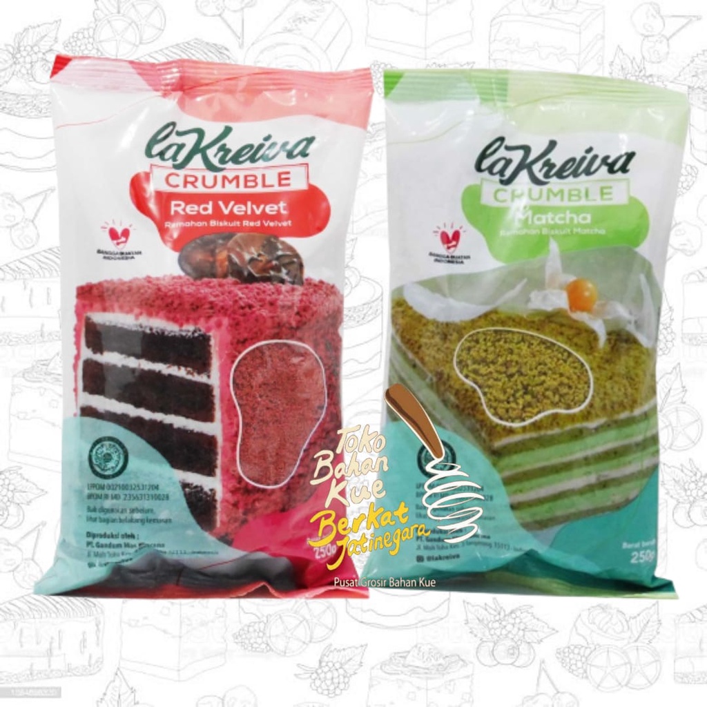 LA KREIVA CRUMBLE EXTRA FINE KEMASAN 250 GR / REMAHAN BISCUIT / CTN ( 24 PCS )