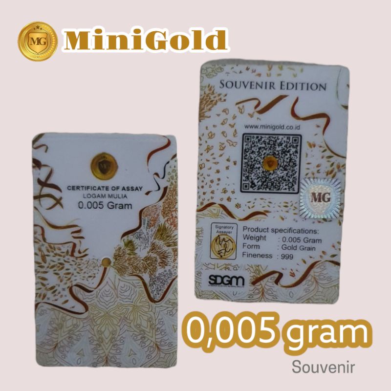 barokahemas 0,005 gram MiniGold souvenir series Emas Batangan Logam Mulia