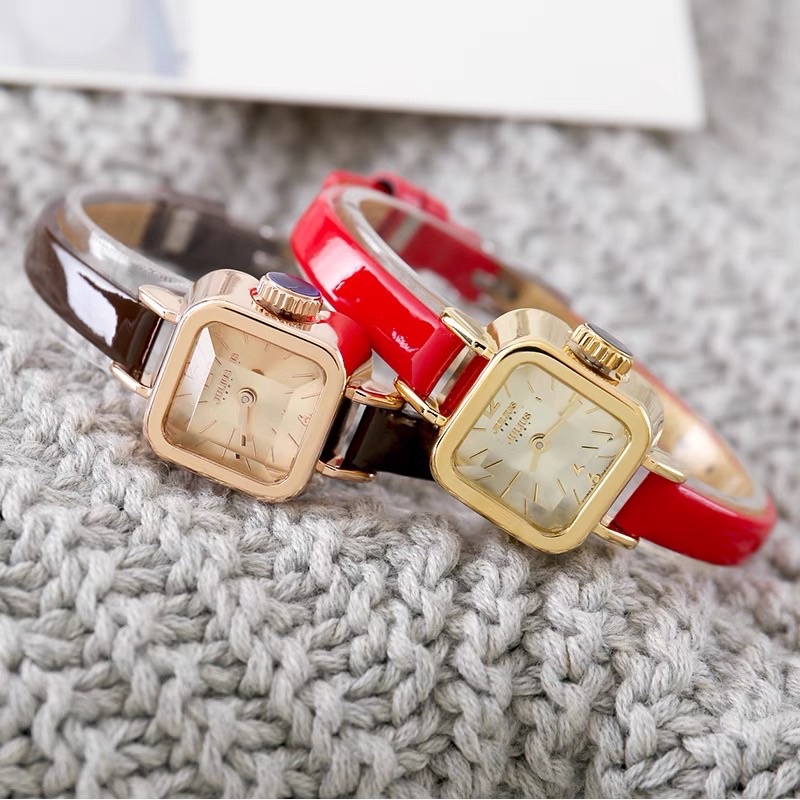 JULIUS Original Jam Tangan Analog JA-496 Kecil Kotak Fashion Korea Wanita