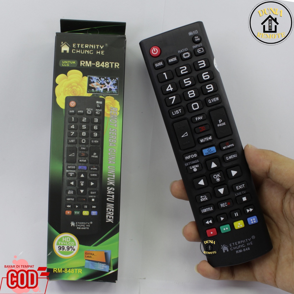 Remot Remote TV LG MULTI TV LCD LED PLASMA UNIVERSAL 848 tanpa setting universal