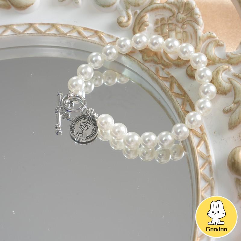 1pc Gelang Liontin Mutiara Fashion Imitasi Gelang Manik-manik Rumbai Perhiasan gelang Wanita Aksesoris -Doo