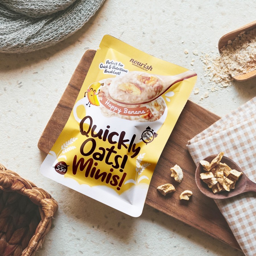 BUY 5 GET 1 FREE Quickly Oats! Minis! Instant Oatmeal Happy Banana