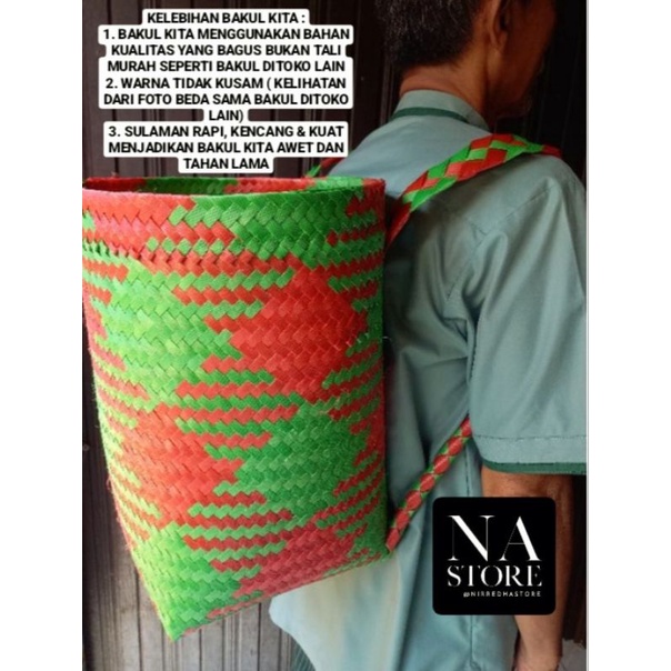 BAKUL TAS KERANJANG BUTAH PETANI BERKEBUN / PLASTIK TALI STRAPPING / TAS ANYAMAN PLASTIK / TAS PASAR