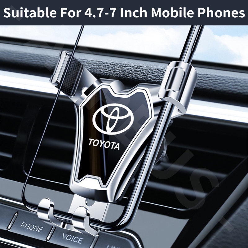 Toyota Stand Handphone Universal 4.7-7 inch Dapat Berputar 360 Derajat Ventilasi Ac Mobil Holder Handphone Untuk Avanza Rush Kijiang Innova Calya Razie Yaris Wish Corolla