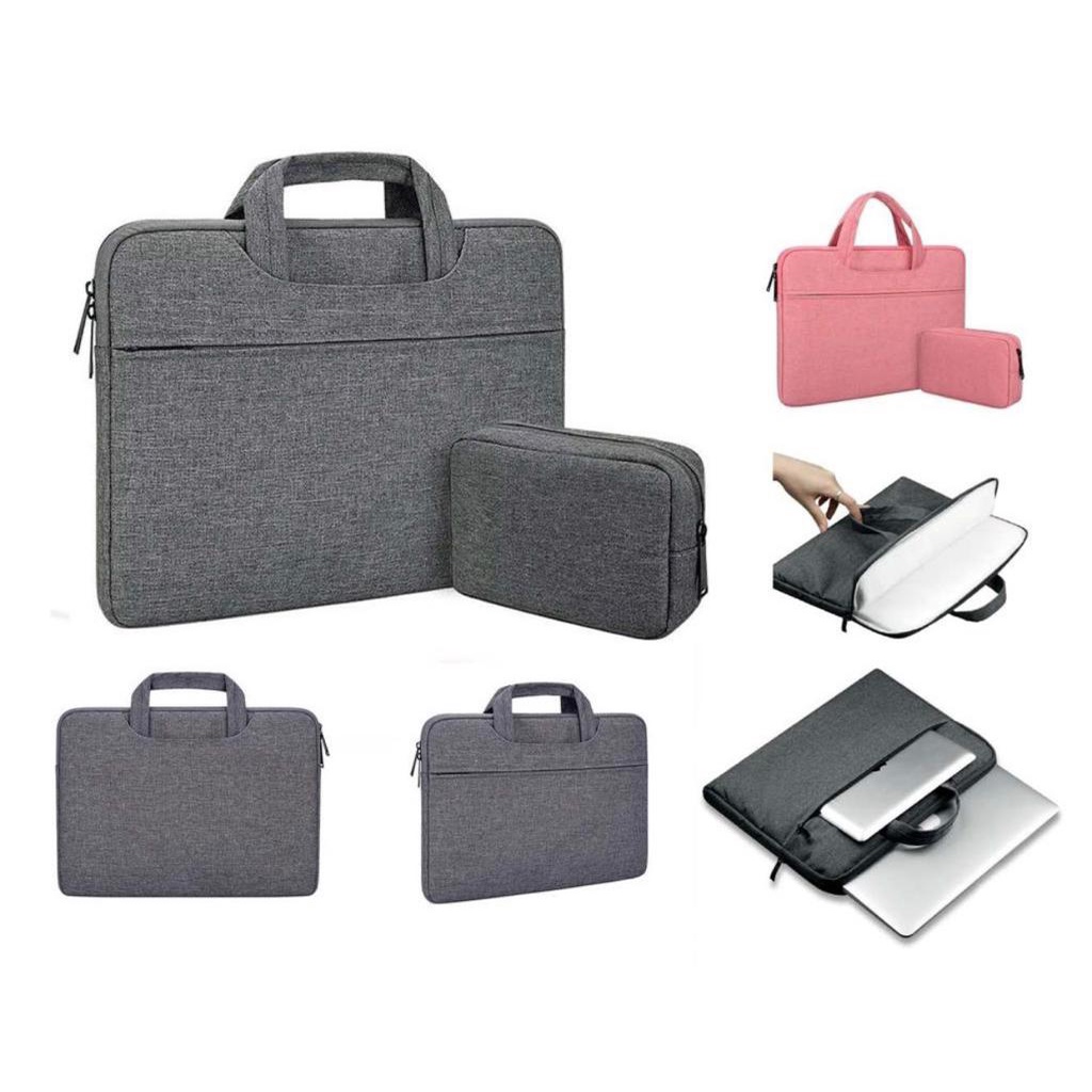 Tas Laptop Jinjing Softcase Macbook Air Pro M1 M2 Sleeve Set Nylon Size 11 12 13 14 15 16 inch