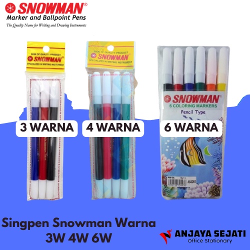 

Singpen Snowman Warna | Spidol Warna | Spidol Kecil | Perset | Murah
