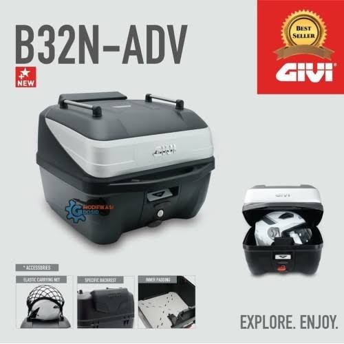 Box Top Box Givi Motor Honda Beat Fi / Beat Carbu Old New Model B-32ADV BOLT Paketan Komplit Tinggal