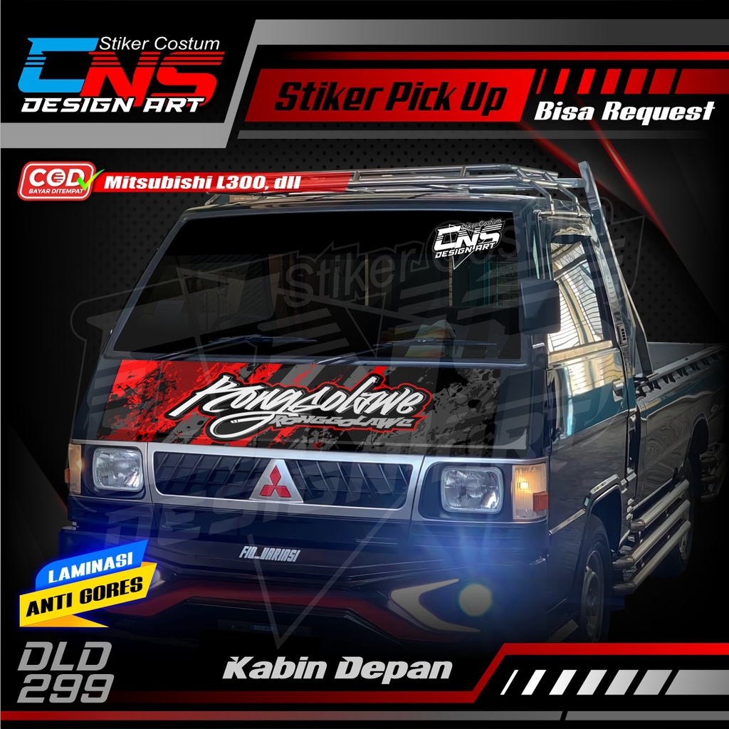 Stiker Decal Kabin Depan RONGGOLAWE all Pick Up L300, Futura/T120ss. New Carry, Granmax, Dll Custom 