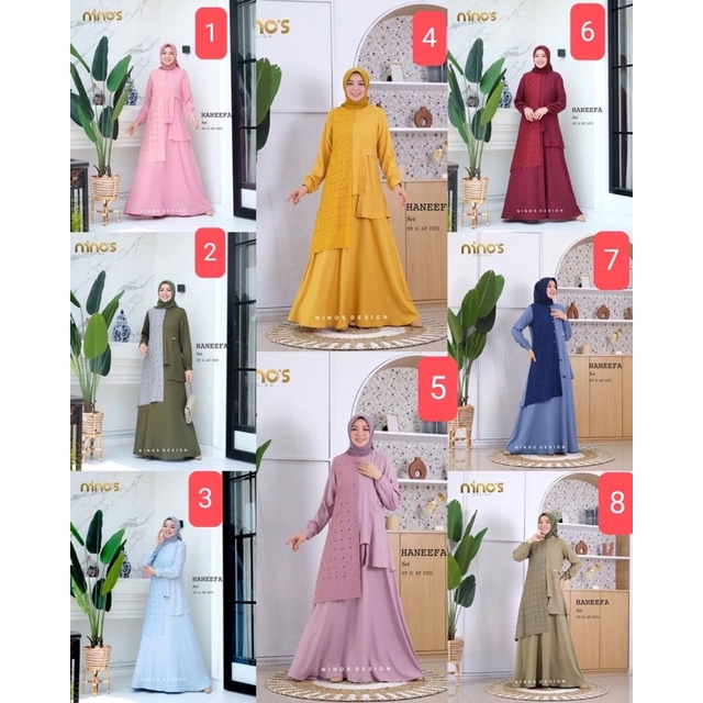 Gamis Haneefa Dress model Outer & Inner 0271 By Ninos Desaign #48