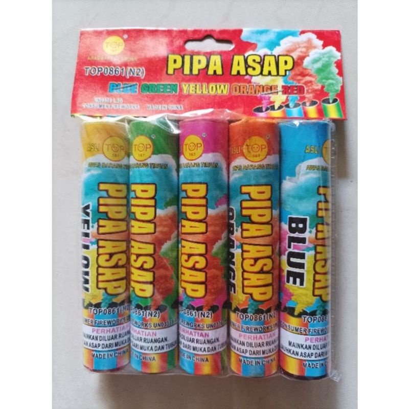 PIPA ASAP N2 DURASI 45 dtk / Smoke Bomb / Pipa Asap Merk TOP Satu Pak Isi 5pcs