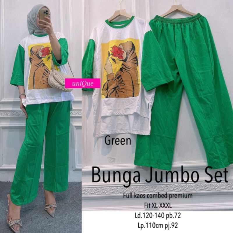 BUNGA JUMBO SET | SETELAN FULL COMBED SUPER ADEM TERMURAH