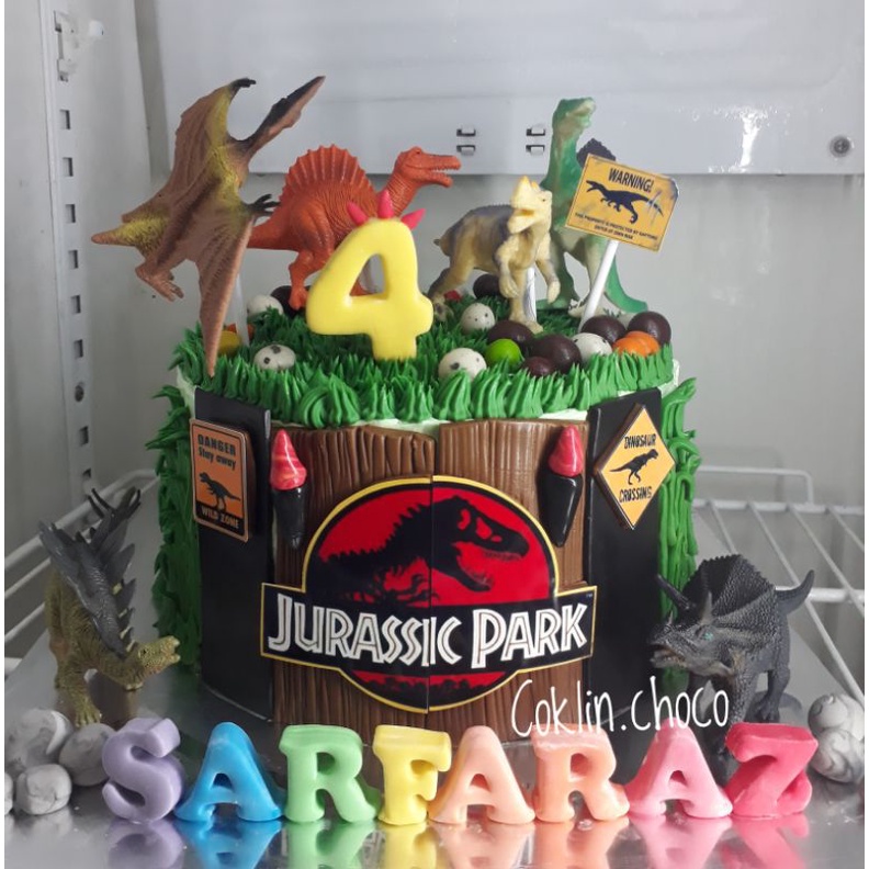 Jual KUE ULANG TAHUN JURASSIC PARK DINOSAURUS/ CAKE BIRTHDAY DINO TIREX