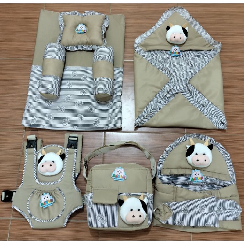 PROMO !!! TERMURAH SET PERLENGKPAN BAYI PAKET HEMAT 5 IN 1(GRATIS 1 SET SARUNG TANGAN/KAKI BAYI)