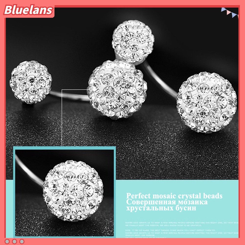 Bluelans Fashion Women Rhinestone Inlaid Ball Shape Pendant Stud Earrings Jewelry Gift