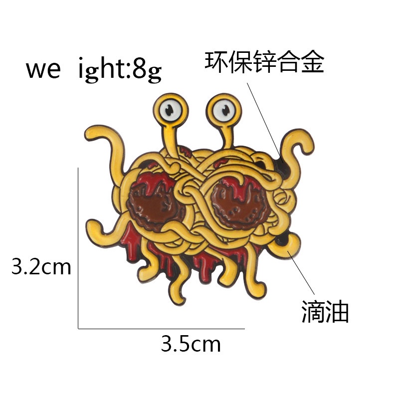 Bros Bentuk Monster Spaghetti Terbang Untuk Aksesoris Pakaian