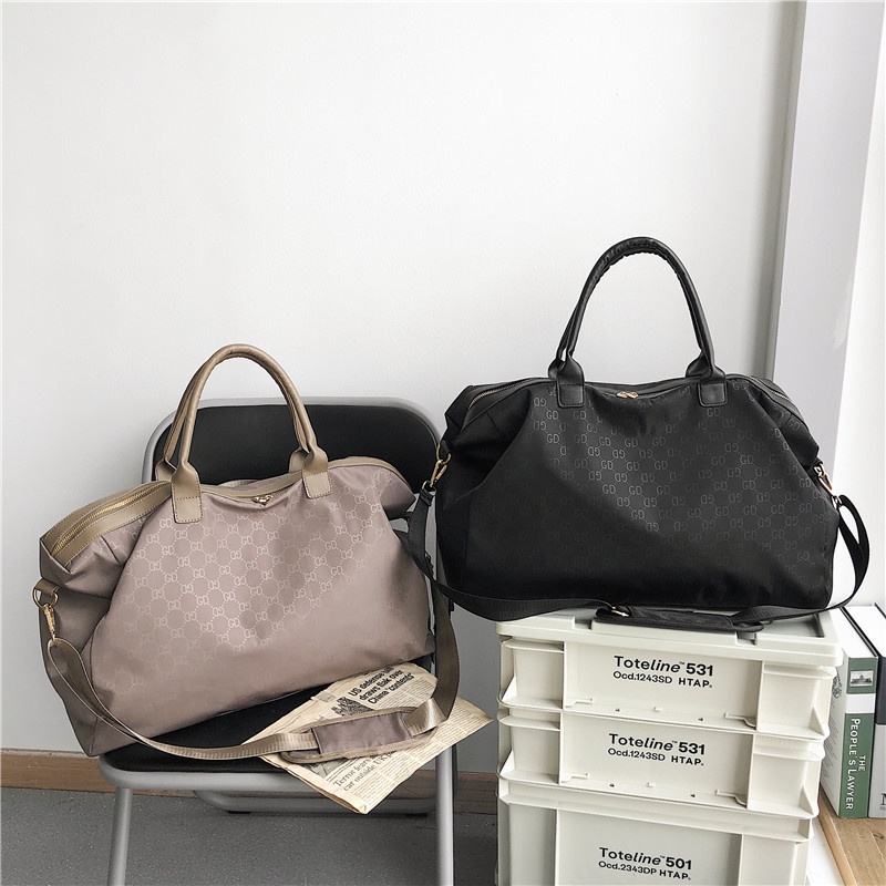 BJ57861 - BLACK/KHAKI - TAS TRAVEL/GYM WANITA FASHION IMPORT MODIS ELEGAN TERMURAH TERLARIS TERBARU BAGSTORE JAKARTA TAS BATAM CR7861 LT2170 MIRIP ZC0035