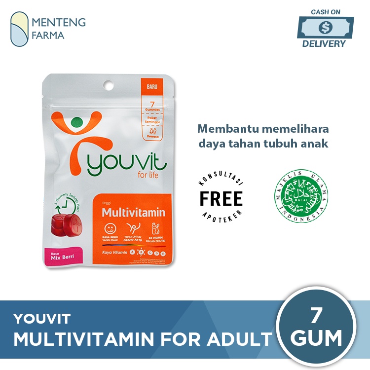 Youvit Multivitamin For Adult Sachet - Multivitamin Gummy Dewasa Rasa Mix Berry