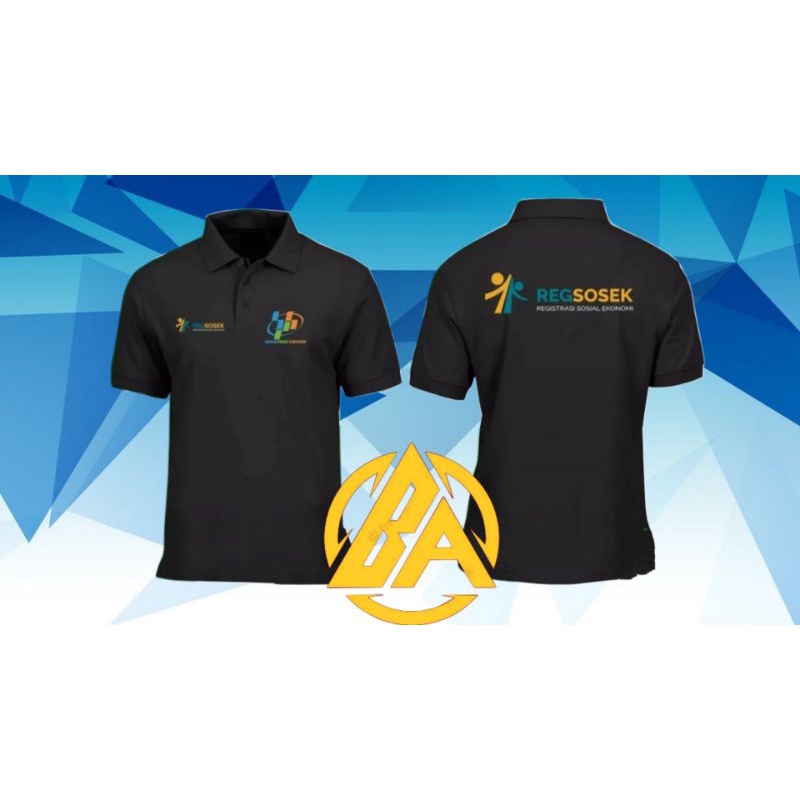 KAOS POLO SHIRT PENDEK REGISTRASI SOSIAL EKONOMI // REGSOSEK 2022 // BADAN PUSAT STATISTIKA // BAJU 