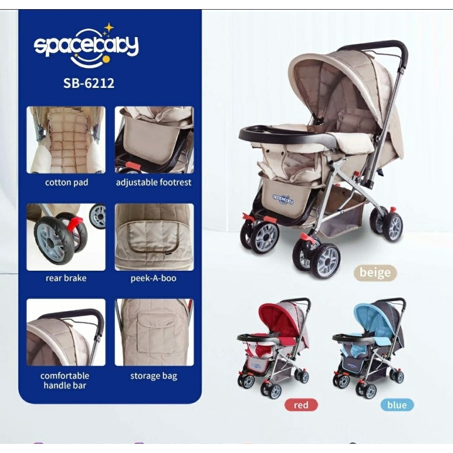 Baby Stroller SB 6202 Spacebaby SB6212 Bisa Hadap Ibu Reversible Kereta Bayi Space Baby sb214, sb6055 terbaru