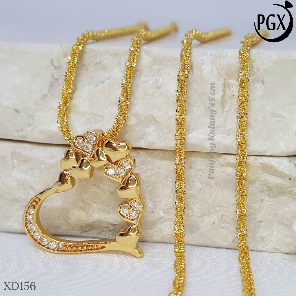 PGX Kalung Wanita Xuping Aksesoris Fashion Perhiasan Lapis Emas XD156