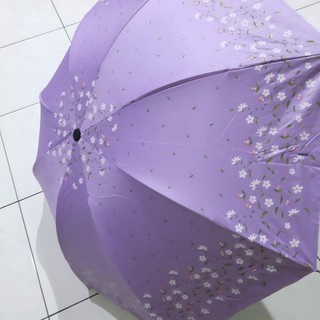 Payung Nagoya NF446 Lipat Motif Bunga Dan Daun Emas / NF-446