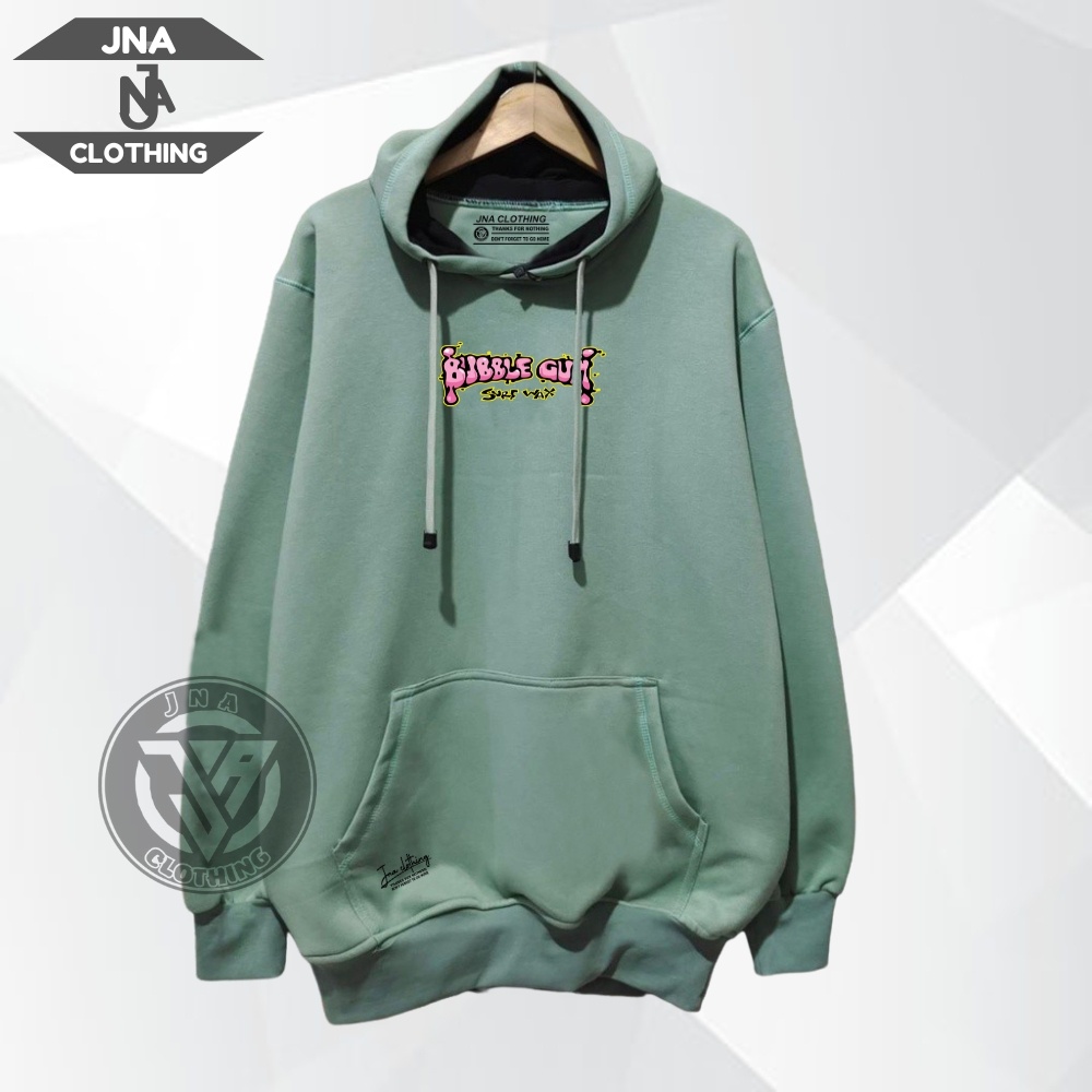 Hoodie Pria Wanita Premium Sablon Bubble Gum Graffity Warna Hijau Mint Sweter Distro Flece Tebal Lembut Bisa COD Oversize