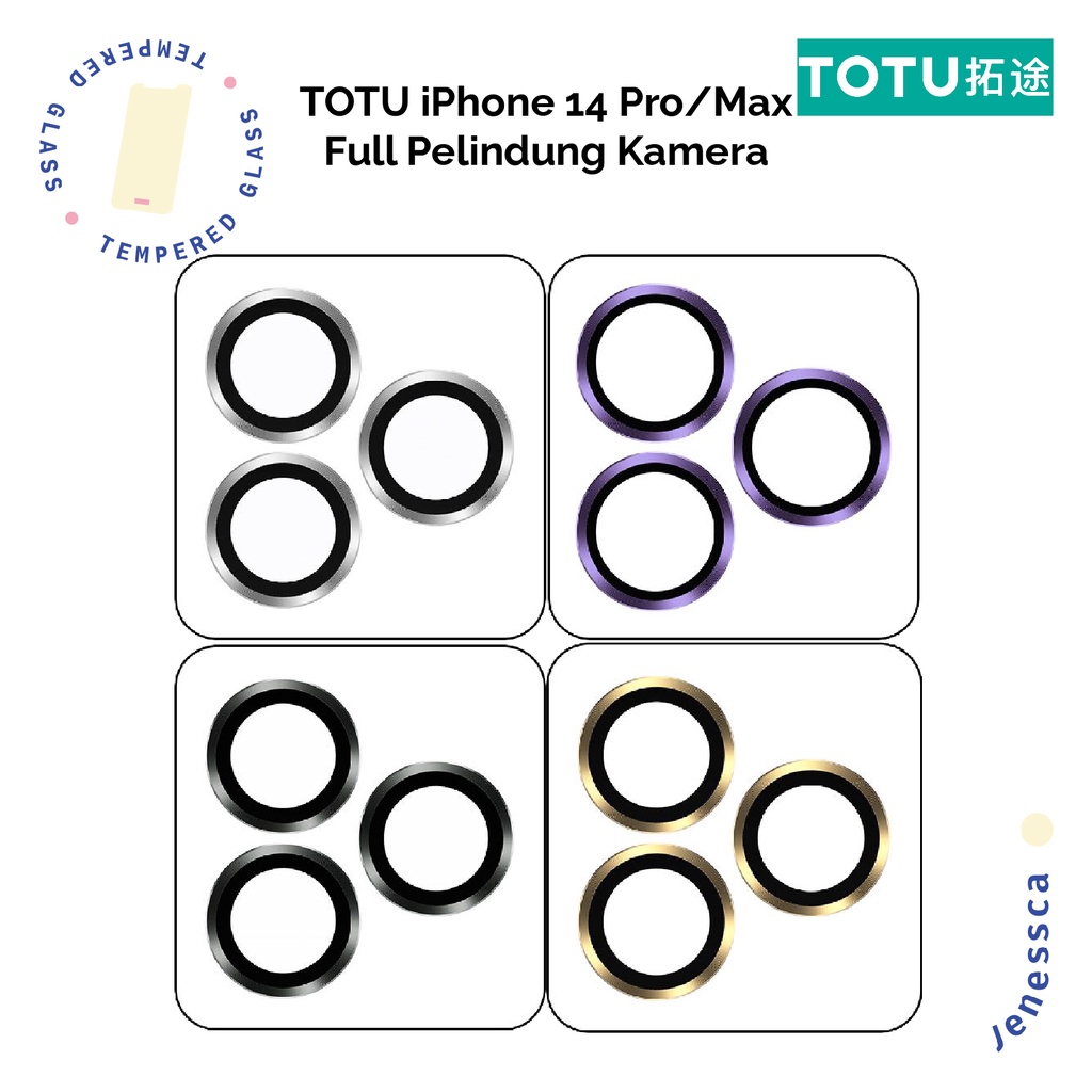 Camera TOTU iPhone 14 Pro/14 ProMax Ring PelindungKamera TemperedGlass