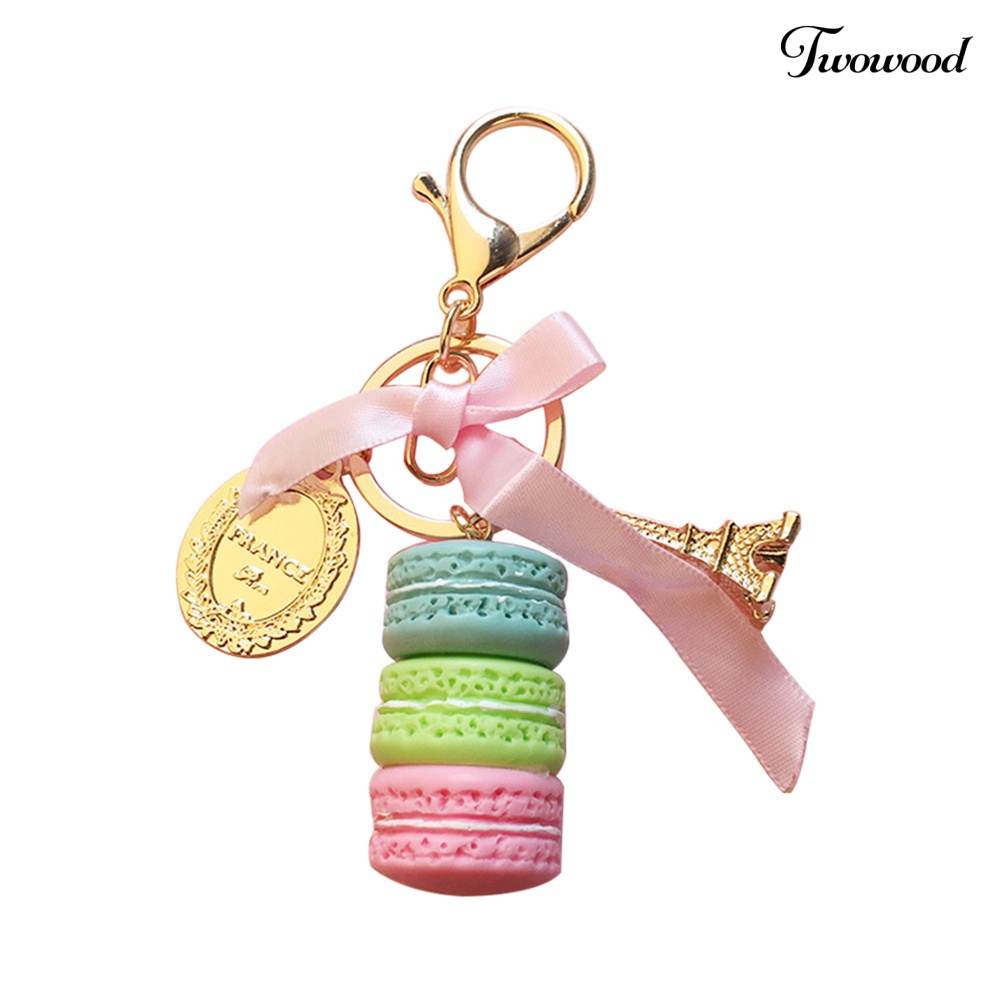 Twowood Gantungan Kunci Bentuk Kue Macaron Bahan Alloy