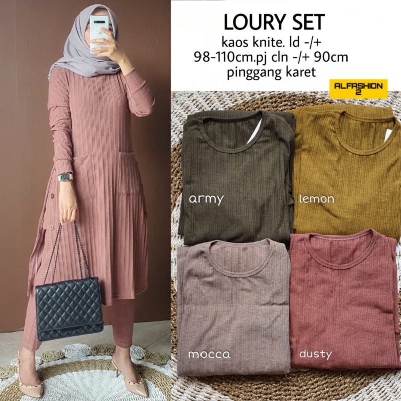 SETELAN RAJUT JUMBO LOURY SET BAJU WANITA