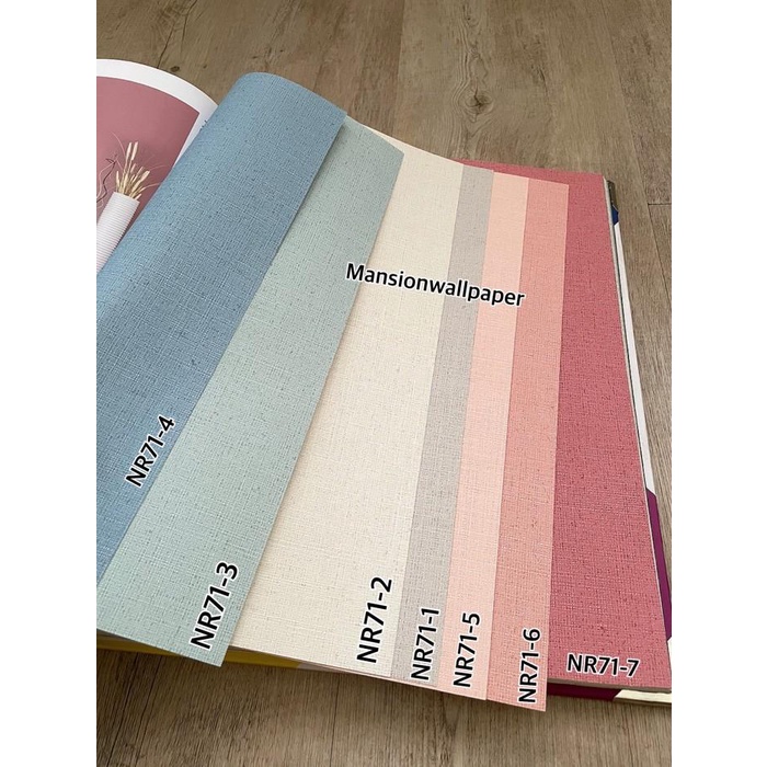 Wallpaper Wallpaper Dinding Murah Polos Tekstur Biru Abu Pink Pastel Minimalis