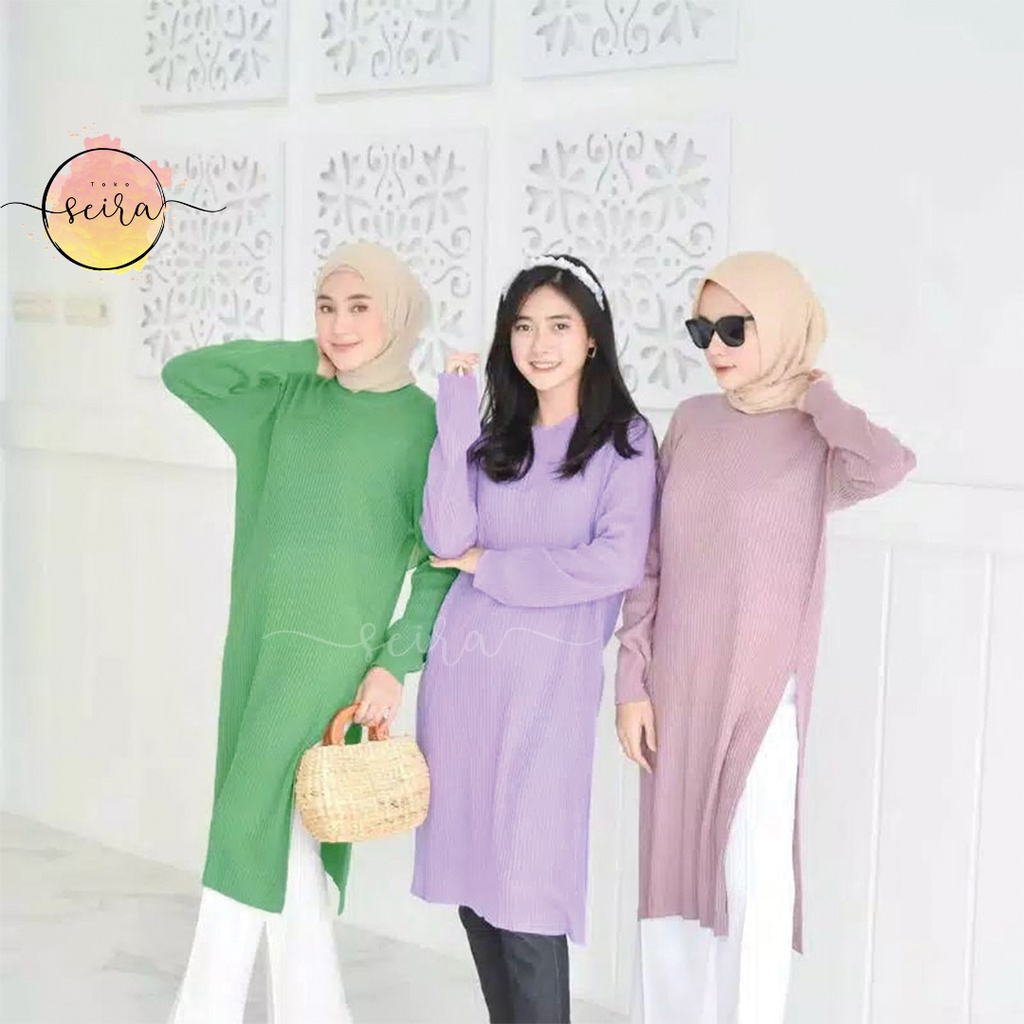 [BISA COD] Karenina Tunik / Rajut Tunik Karenina / Atasan Tunik / Atasan Rajut Panjang / Tunik Wanita