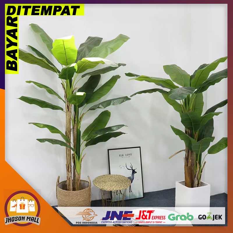JM Pot Bunga Plastik / Pohon Hiasan Dekorasi / Pohon Pisang Plastik Dekorasi Rumah Artificial / Pot 