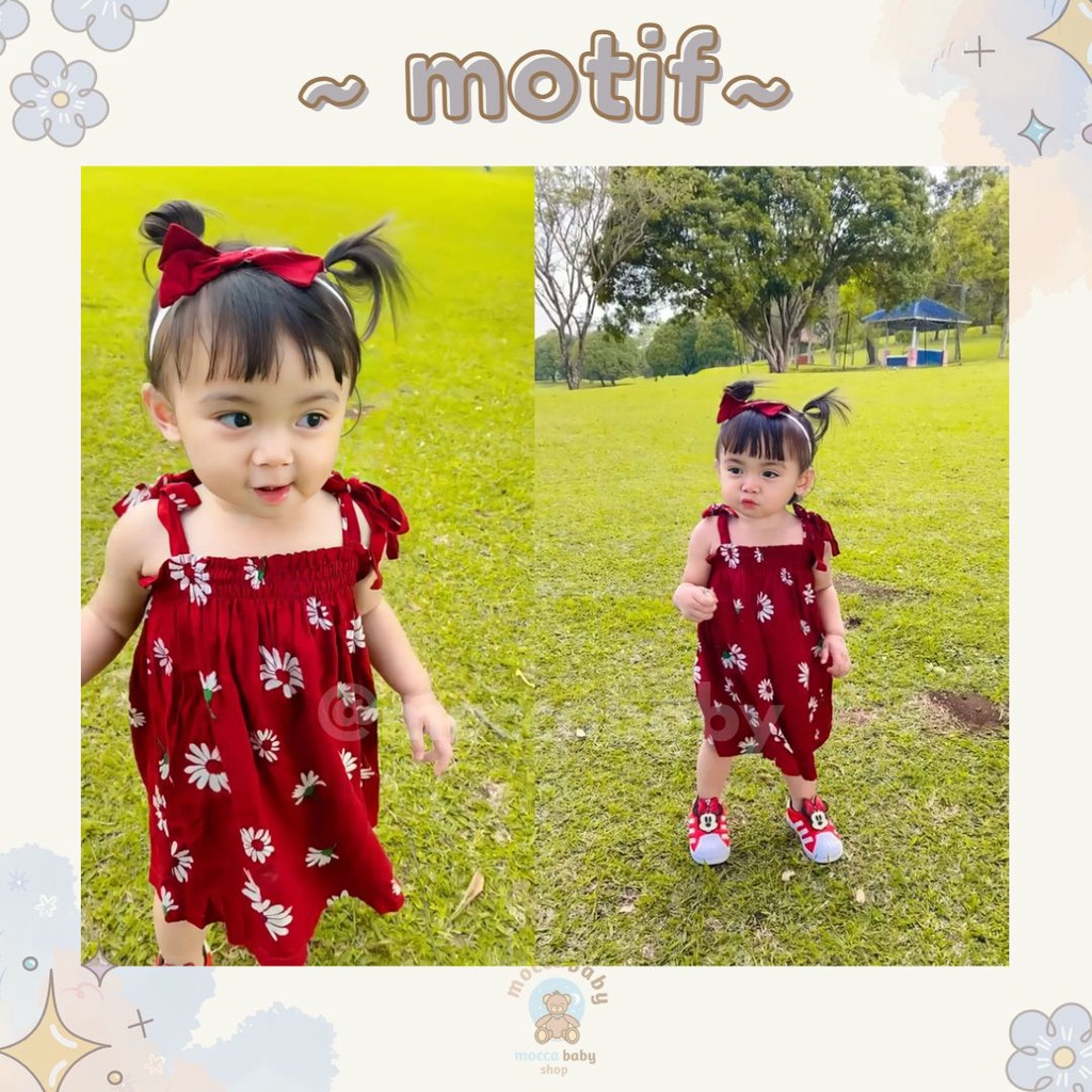 MBSS - BBB DRESS OLIVYA dress anak perempuan bayi motif bunga lucu free headband