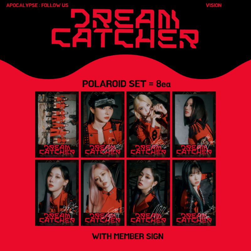 POLAROID DREAMCATCHER APOCALYPSE FOLLOW US (ISI 8 PCS + LAMINASI 2 SISI) TANDA TANGAN TTD KPOP IDOL KOREA PREMIUM MURAH UNOFFICIAL JIU SUA SIYEON HANDONG YOOHYEON DAMI GAHYEON READY STOCK !