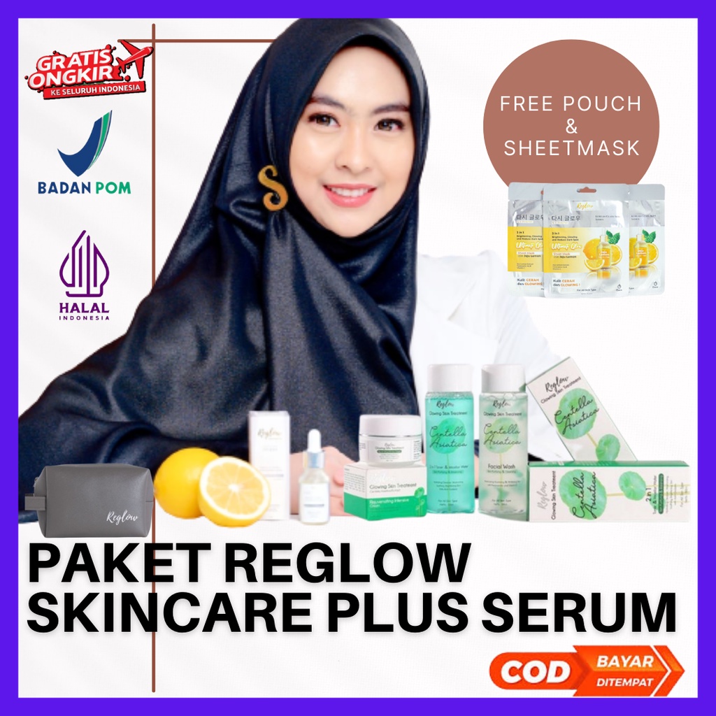 Reglow Paket Skincare Plus Serum Original dr Shindy Mengatasi Jerawat Flek Hitam Berutusan Kulit Kusam