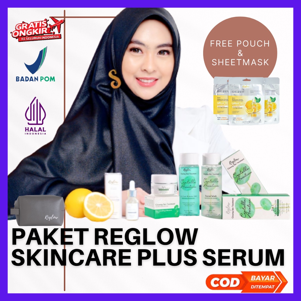 Reglow Paket Skincare Plus Serum Original Shindy Putri Mengatasi Jerawat Flek Hitam Berutusan Kulit Kusam