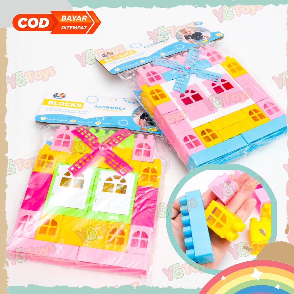 YGtoys Mainan Anak DIY Building Block Balok Susun Rumah Besar Mainan Edukasi Puzzle Blok