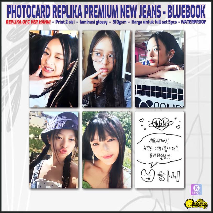 Photocard Set Replika Premium Newjeans / Print 2 sisi laminasi glossy / Anti air tidak berubah warna / isi 5 pcs