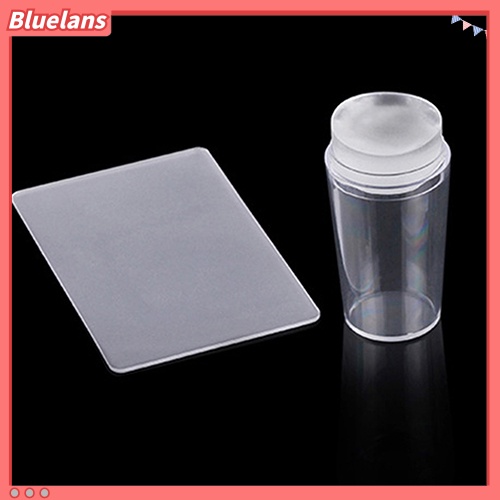 Bluelans Set Stamper + Scraper + Plat Transfer Gambar Untuk Nail Art / Manicure DIY