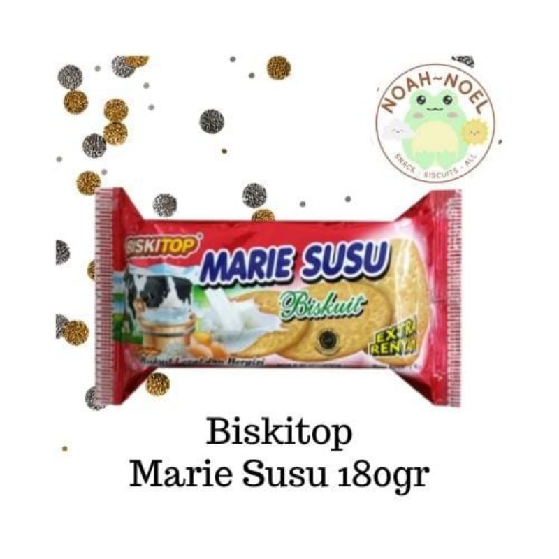 

NN - BISKITOP Marie Susu 180gr Biskuit Marie Regal rasa susu Roti Marie Biskuit Anak Lezat