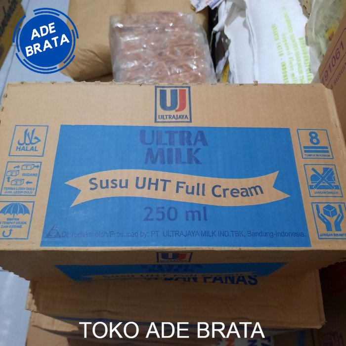 

susu ultra full cream 250 ml 1 dus isi 24 pcs