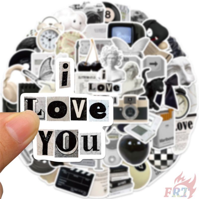 

STICKER AESTHETIC BLACK AND WHITE SERIES ANTI AIR FOR DECO, JOURNALING, SCRAPBOOK ETC