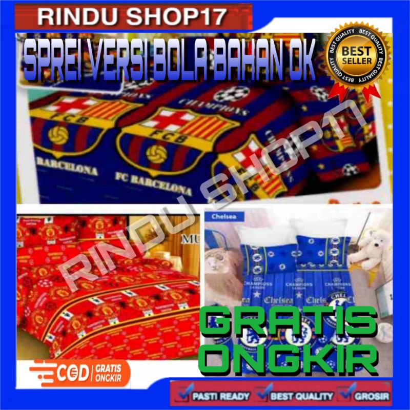 (RS)SPREI HOMEMADE KARAKTER BOLA (TANPA SARUNG BANTAL DAN GULING)